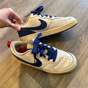 Nike White and Blue Sneakers